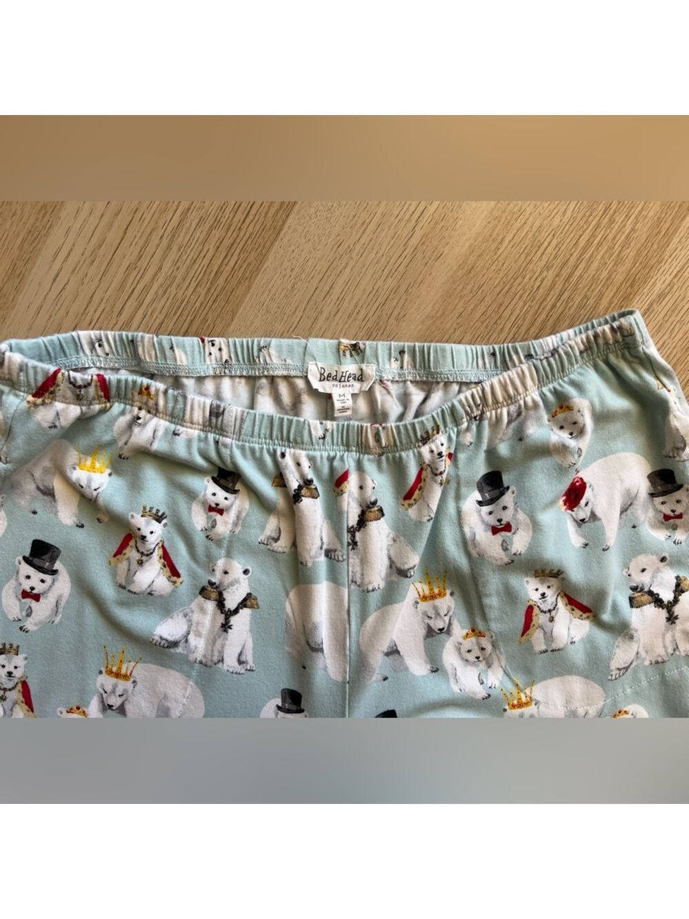 BedHead Pajamas M Organic Cotton Polar Bear Print Made USA - Picture 12 of 16